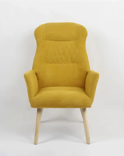 Кресло Парлор жёлтый УТ000037096 Stool Group, жёлтый/рогожка, ножки/дерево/бежевый коричневый, размеры - *1000***640*680мм фото 3